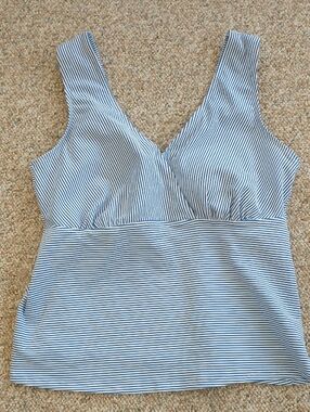 Lands' End Surplice Wide Strap Striped Tankini Top 18 W